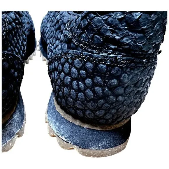 WODEN Ydun Croco II Sneaker Women Size US 5.5 Black Textured Leather Shoe *READ - Picture 7 of 16